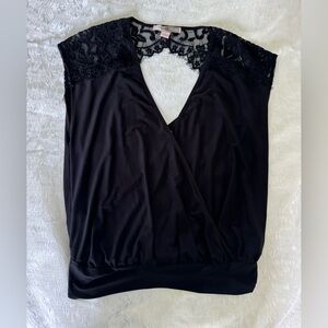 black bodysuit with lace detailing
